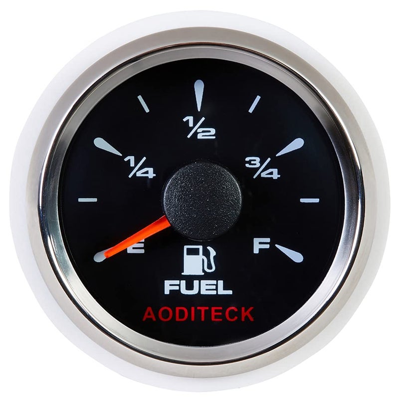 AODITECK 8 Scale Black Fuel Gauge Universal Marine for Boat Vehicles RV Car Truck Oil Automotive Replacement Gauge Aftermarket Fuel Level Gauge 0190ohm 24033ohm 24030ohm 0180ohm 10180ohm