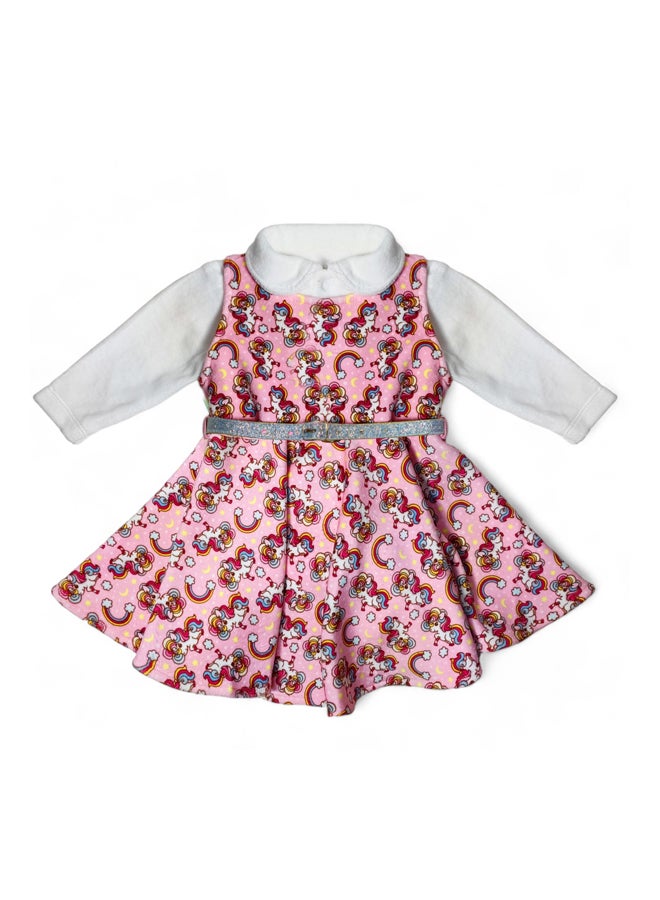 BabyShoora Girls set dress + undershirt + belt  - Image 1