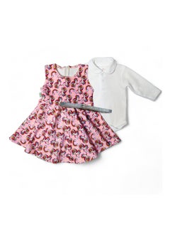 BabyShoora Girls set dress + undershirt + belt  - Image 5