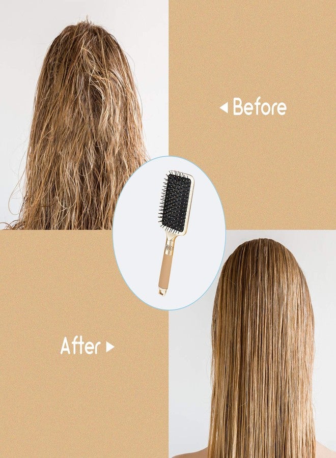 KEYPOWER Hair Brush Detangles Instantly Removing Tangles, Knots, Fly Aways Exceptional Wig Brush For Hair Wraps & Weave Management Handmade Luxury Bling Crystal Paddle Brush Cute Rhinestone (AB Color) - Image 5