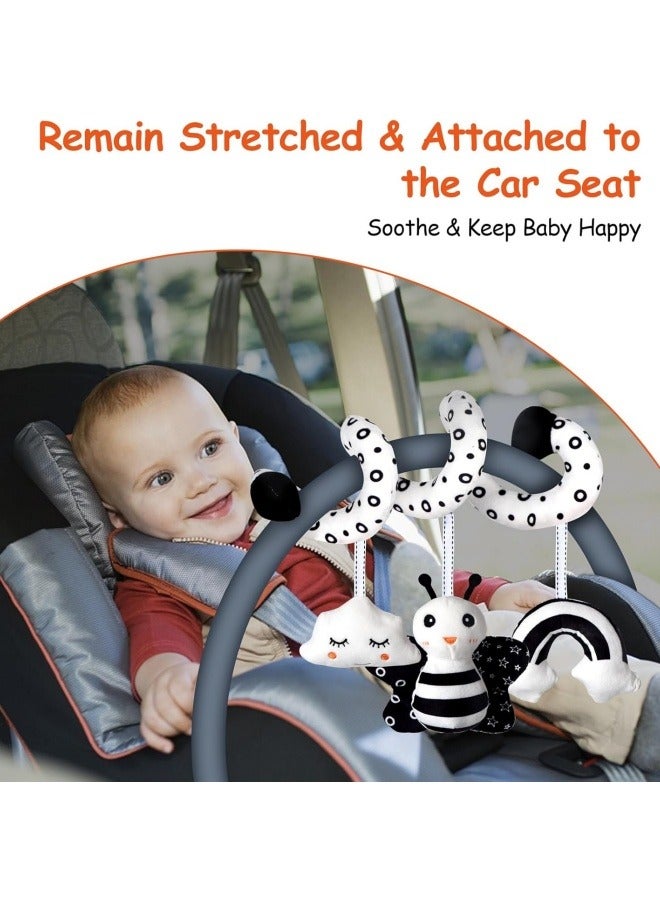 1 Pcs Car Seat Toys, Infant Baby Spiral Activity Hanging Toys Stroller Toys for Car Seat Stroller with BB Squeaker and Rattles  - Image 3