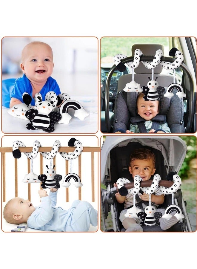 1 Pcs Car Seat Toys, Infant Baby Spiral Activity Hanging Toys Stroller Toys for Car Seat Stroller with BB Squeaker and Rattles  - Image 5