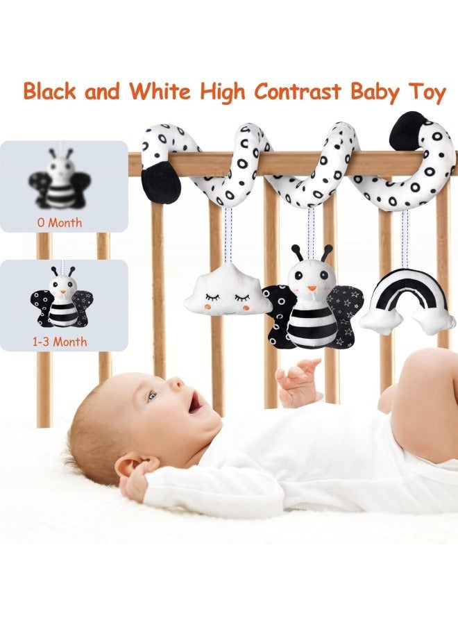 1 Pcs Car Seat Toys, Infant Baby Spiral Activity Hanging Toys Stroller Toys for Car Seat Stroller with BB Squeaker and Rattles  - Image 4