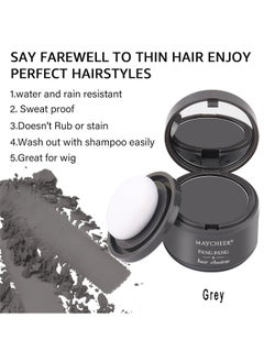 MAYCHEER Hairline Powder, Hair Root Dye, Instantly Hair Color Shadow Cover Gray Hair Root, Hair Touch-Up, Thin Hair Powder (Grey)  - Image 4