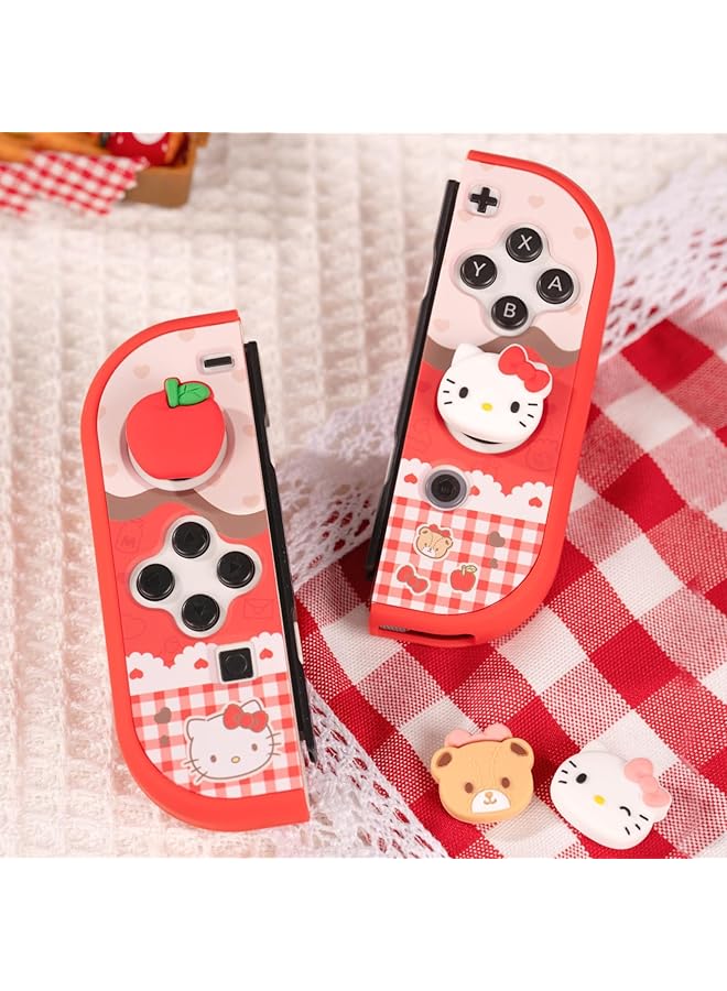 Cute Silicone Joystick Thumb Grip Caps Game Console Cover Compatible With Switch/Oled/Switch Lite 4Pcs Hello Cat  - Image 5
