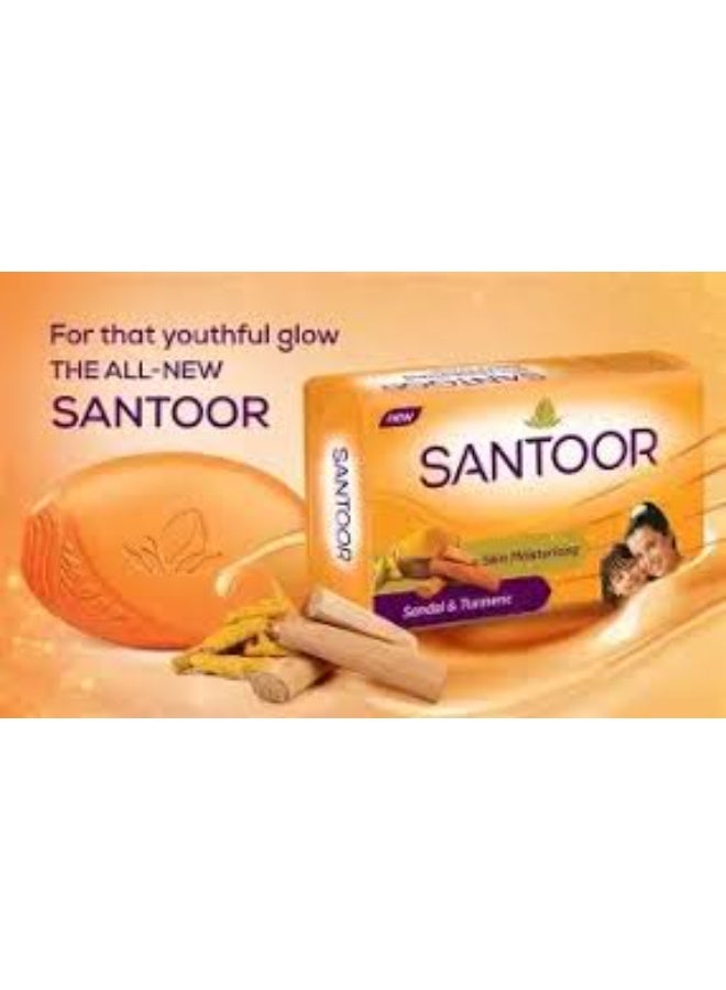Santoor Sandal & Turmeric Soap for Total Skin Care, 125g (Pack of 4) - Image 4