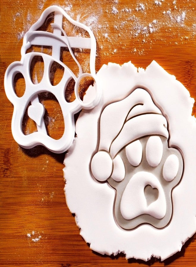 BAKERLOGY Large Santa Paw Cookie Cutter - Bake Dog Paw Print Christmas Cookies, Detailed Biscuit Cutter Design for Baking and Crafts, ideal on fondant, dough, clay - Image 2
