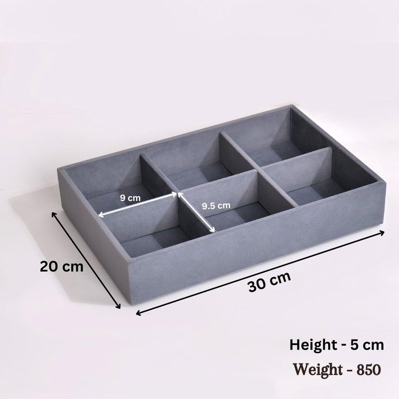 La Trove Luxury Belt Tray Organiser Drawer Display for standard belts (6 Slots Belt Tray Grey) - Image 4