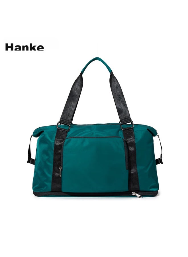 Hanke Foldable Travel Bag, حقيبة سفر للنساء والرجال, حقيبة يد, سعة كبيرة 39 لتر, حقيبة تخزين قابلة للتوسيع محمولة, Cool杉 Green - Image 3