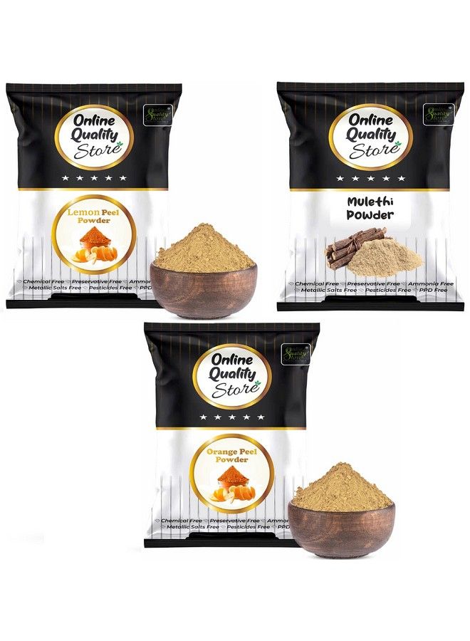 Online Quality Store Lemon Peel Powder Mulethi Powder Orange Peel Powder ;Yashimadhu ; Liquorice ; Glycyrrhiza Glabra ;Santra Chilka Powder ;Orange Peel Powder For Skin;Vitamin C Orange Peel Powder ;Facepack300G - Image 1