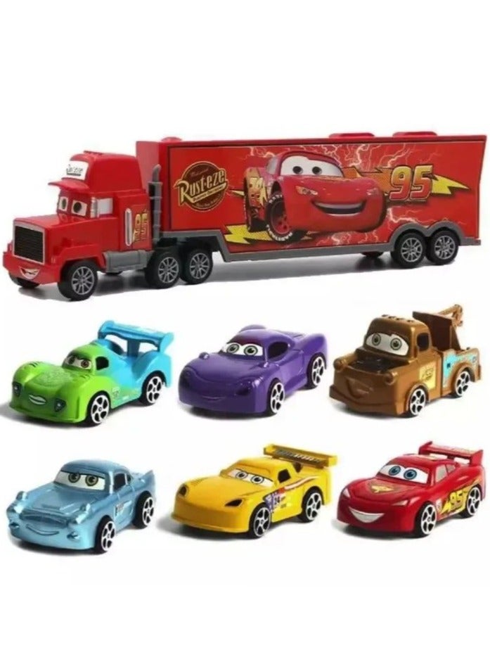 Cars TRUCK WITH 6 CARS TOY SET - Image 1