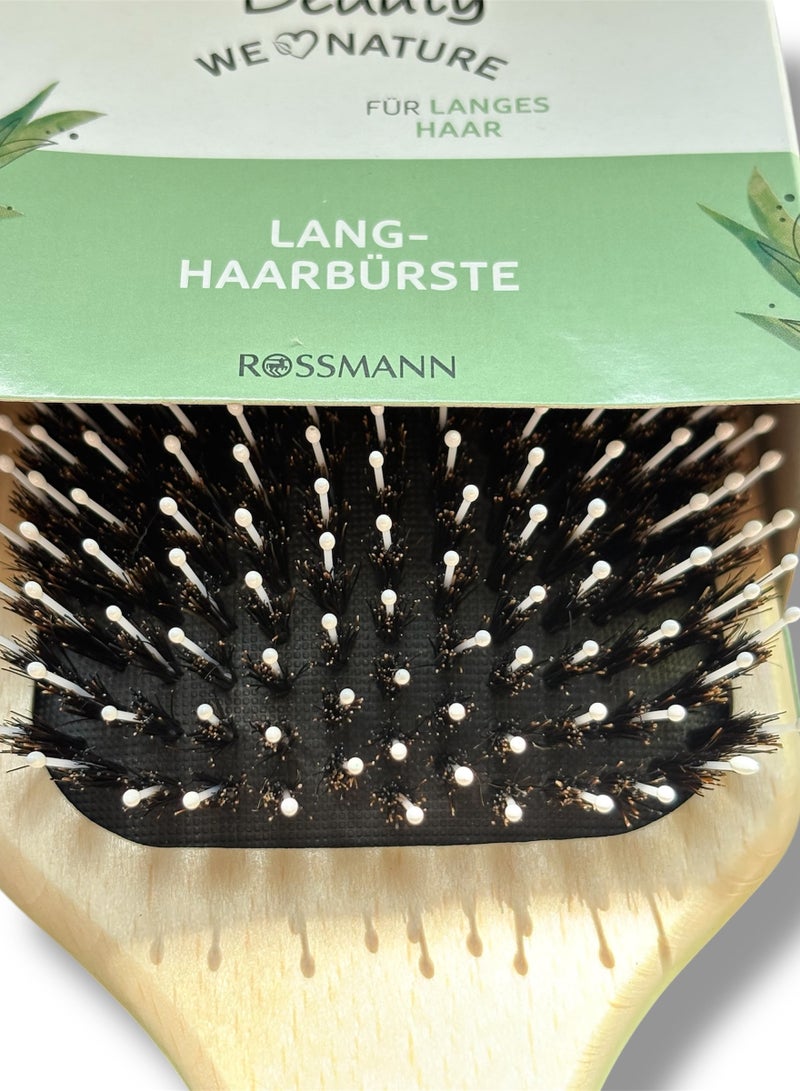 ROSSMANN German Brand, Long hair Brush: Sustainable Beech Wood Brush for Tangle-Free, Silky, Shiny Hair with Scalp Massage, Paddle Hair brush. - Image 5