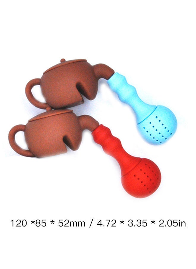 NIBEMINENT - Silicone Tea Infuser Red/Brown 0.057kg - Image 1