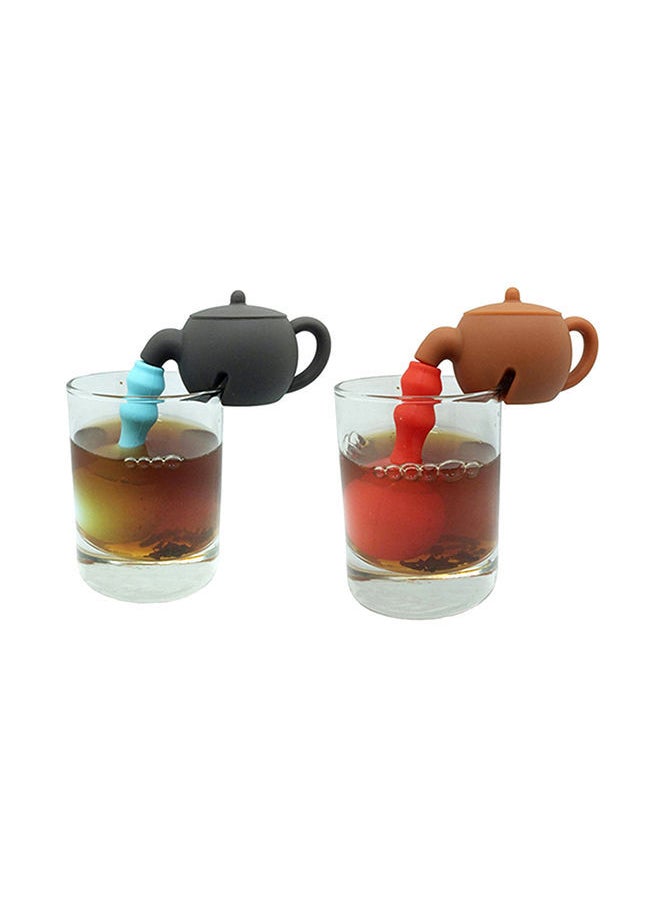 NIBEMINENT - Silicone Tea Infuser Red/Brown 0.057kg - Image 1