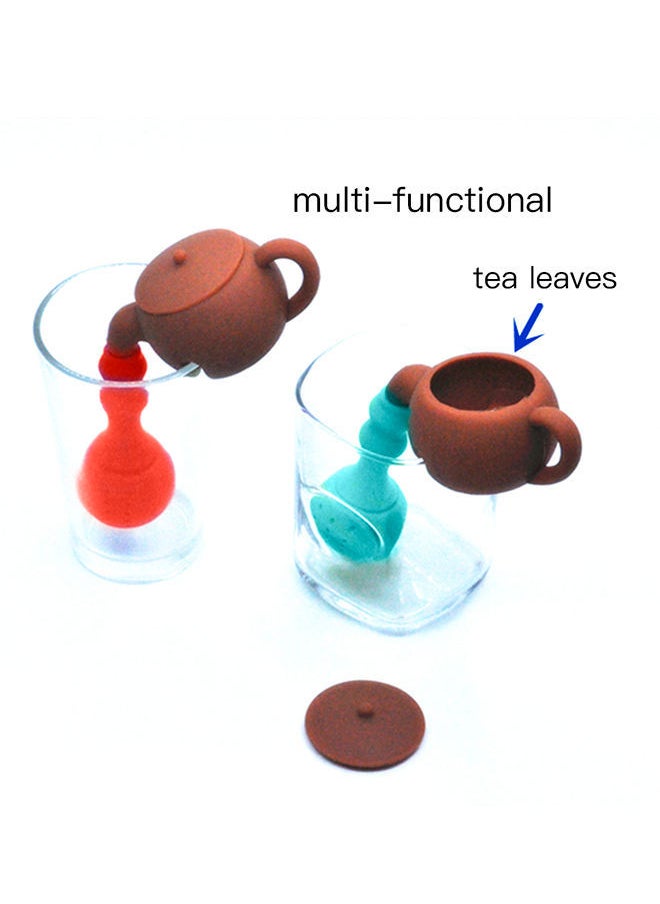 NIBEMINENT - Silicone Tea Infuser Red/Brown 0.057kg - Image 1
