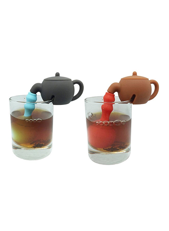 NIBEMINENT - Silicone Tea Infuser Red/Brown 0.057kg - Image 1