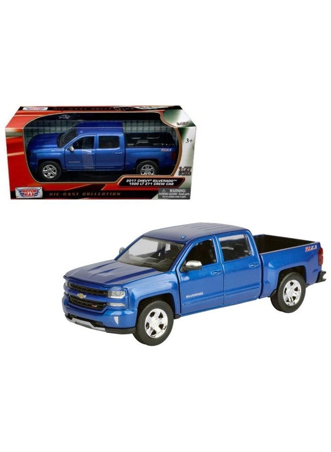 Chevrolet Motormax 79348Bl 2017 Chevrolet Silverado 1500 Lt Z71 Crew Cab Blue 1/27 Diecast Model Car - Image 2