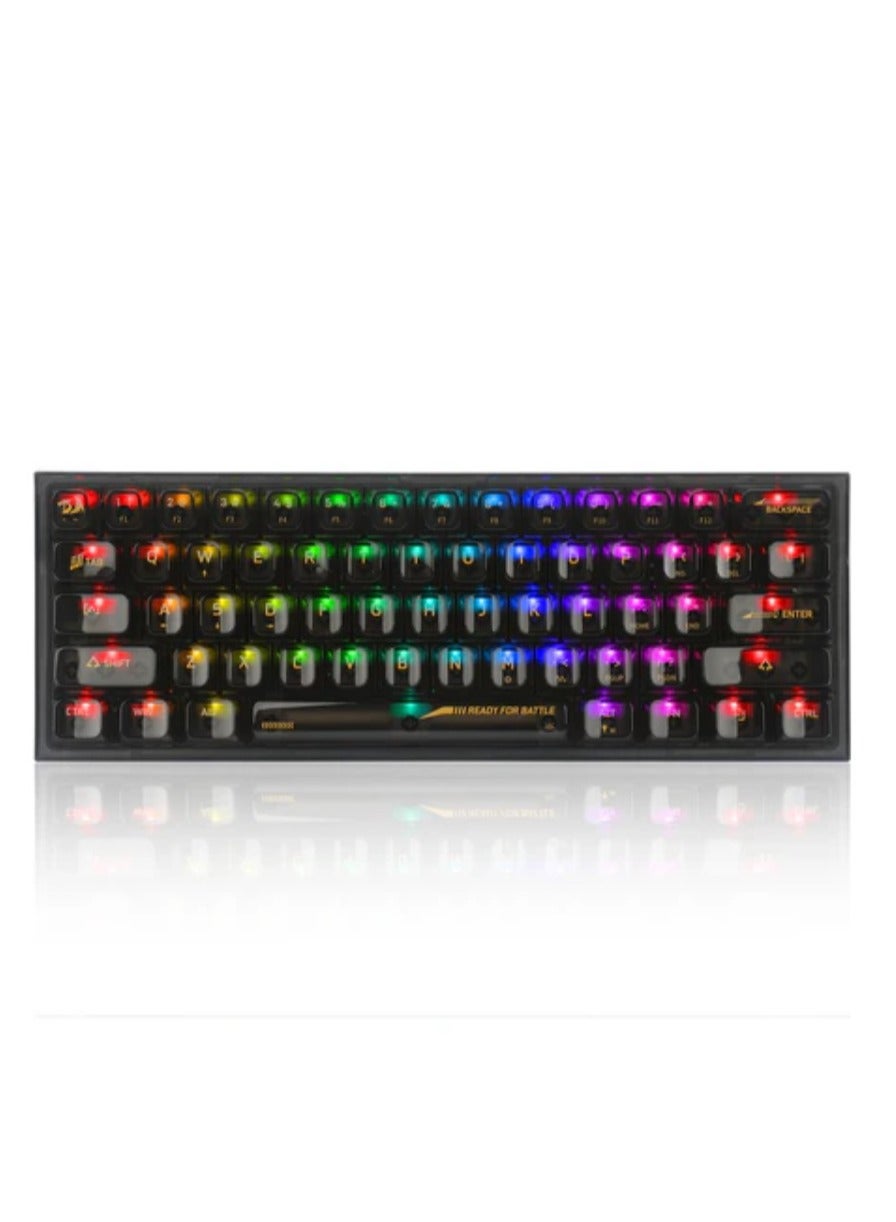ريد راجون Redragon k617ctb-rgb 60 Wired Rgb Gaming Keyboard 61 Keys Compact full-transparent Mechan
