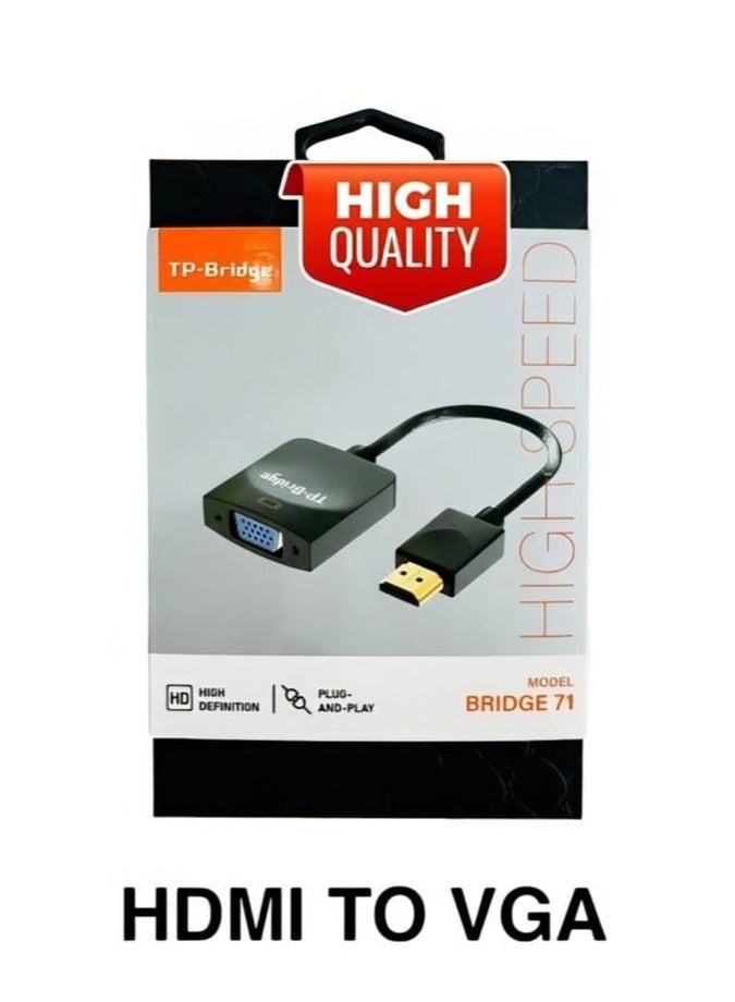 TP-BRIDGE Premium Quality HDMI TO VGA Adapter Cable 1080*1920@  No Power RequirdHDMI Male to VGA FemaleCompatible with Computer, Desktop, Laptop, PC, Monitor, Projector, HDTV, Chromebook, Raspberry Pi, Roku, Xbox And More Connectivity, - Image 5