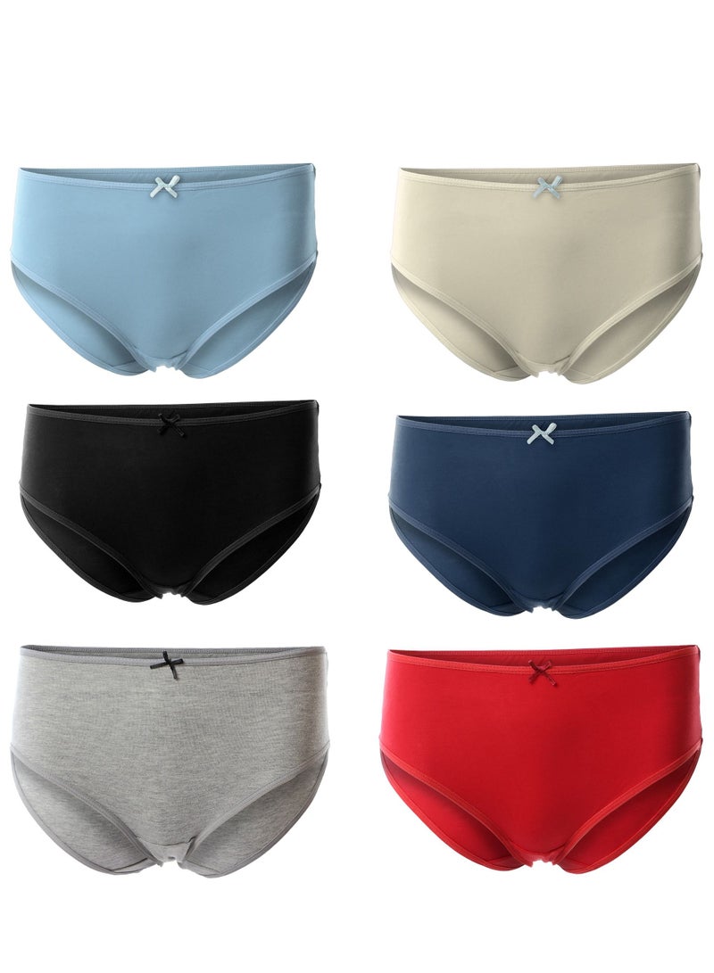 Mesery Bundle OF Six Brief Smooth Cotton Hipster Panties Multicolour  - Image 1