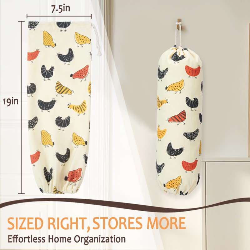 TOGETRUE Plastic Bag Holder, Cute Grocery Bag Holder for Plastic Bags, Wall Mount Bags Dispenser for Home Kitchen Decor (Chicken) - Image 2