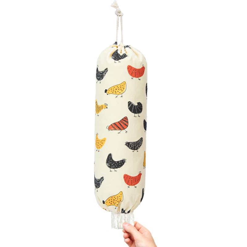 TOGETRUE Plastic Bag Holder, Cute Grocery Bag Holder for Plastic Bags, Wall Mount Bags Dispenser for Home Kitchen Decor (Chicken) - Image 1