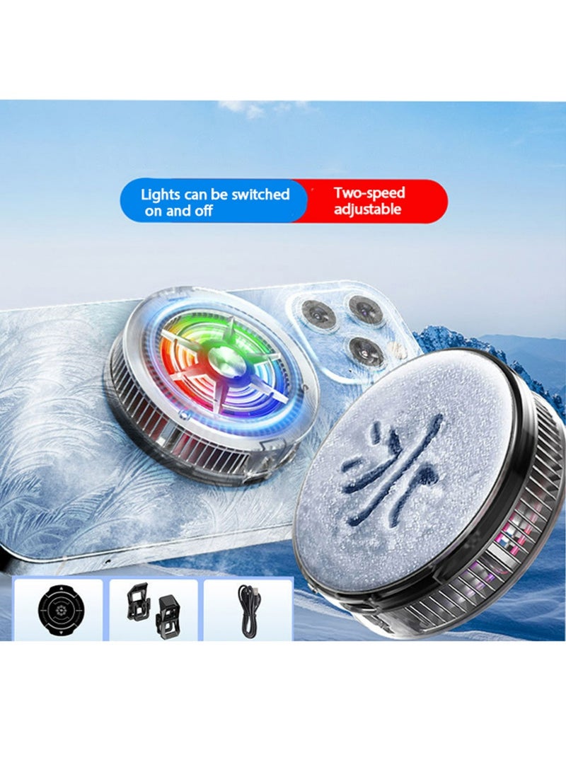 Magnetic Mobile Phone Cooler, iPad Mobile Phone Cooling Fan with Semiconductor Cooling Chip, Universal Mobile Phone Radiator Suitable for Tiktok Live broadcast, Ooutdoor Vlog, Mobile Games - Image 1