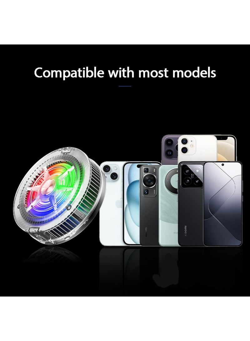 Magnetic Mobile Phone Cooler, iPad Mobile Phone Cooling Fan with Semiconductor Cooling Chip, Universal Mobile Phone Radiator Suitable for Tiktok Live broadcast, Ooutdoor Vlog, Mobile Games - Image 3