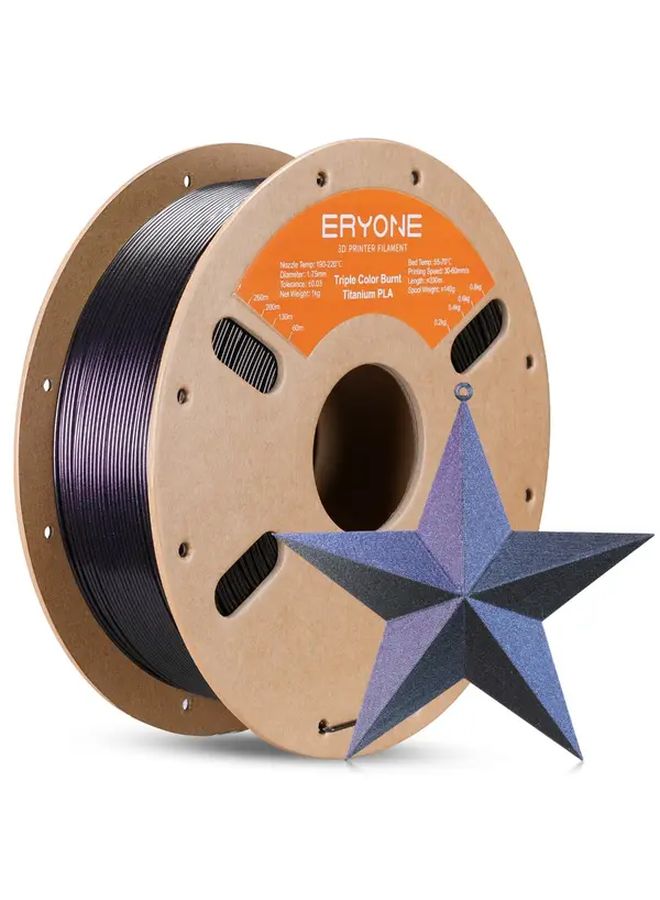 `ERYONE Tri Color Burnt PLA 1.75mm Filament 2.2LB Easy Adhesion for 3D Printing` - Image 1