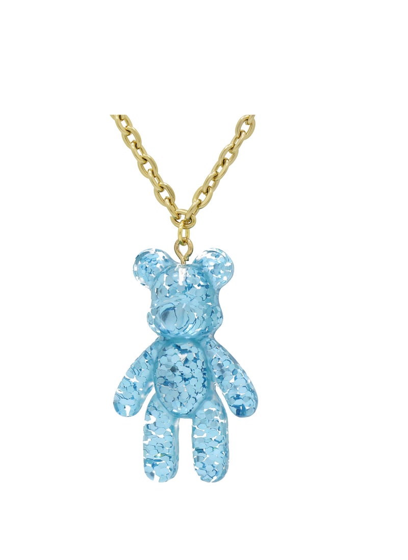 Fashionbox - Teddy Bear Ocean Blue Necklace - Image 1