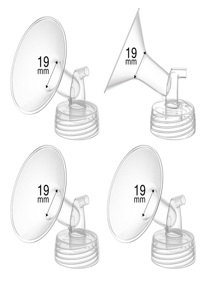 مجموعة GOTOCUT من 4 قطع من حواف مضخة الثدي مقاس 19 مم، متوافقة مع مضخات Spectra S1/S2/9Plus/Synergy Gold وMotif Luna، وتناسب زجاجات الرضاعة ذات الفوهة العريضة، ملحقات مضخة الثدي - Image 1