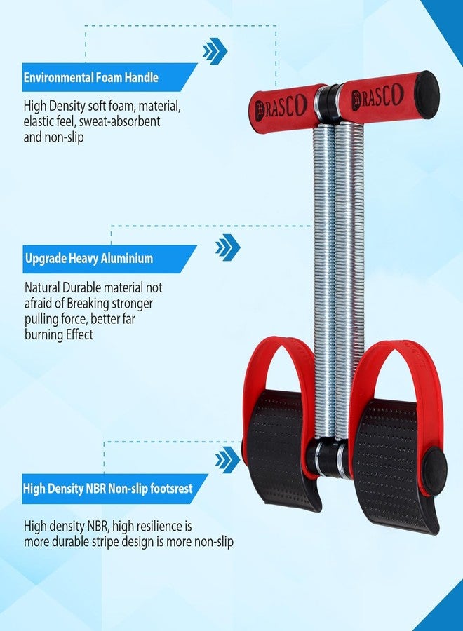 RASCO Double Red Belt Ab Exerciser & Adjustable Hand Grip for Full Body Workout, Exercise, Equipment with Comfort Handles Latex Grip (Red) - Image 4