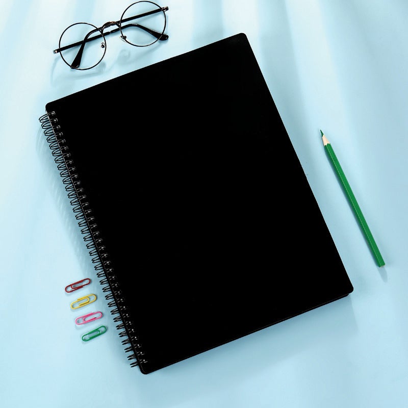 Multi-Layer A4 Sheet Music Organizer Folder Pure black without pattern 