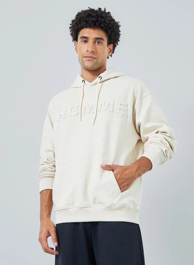 Styli Eco Earth Relaxed Fit Embossed Fleece Sweatshirt
