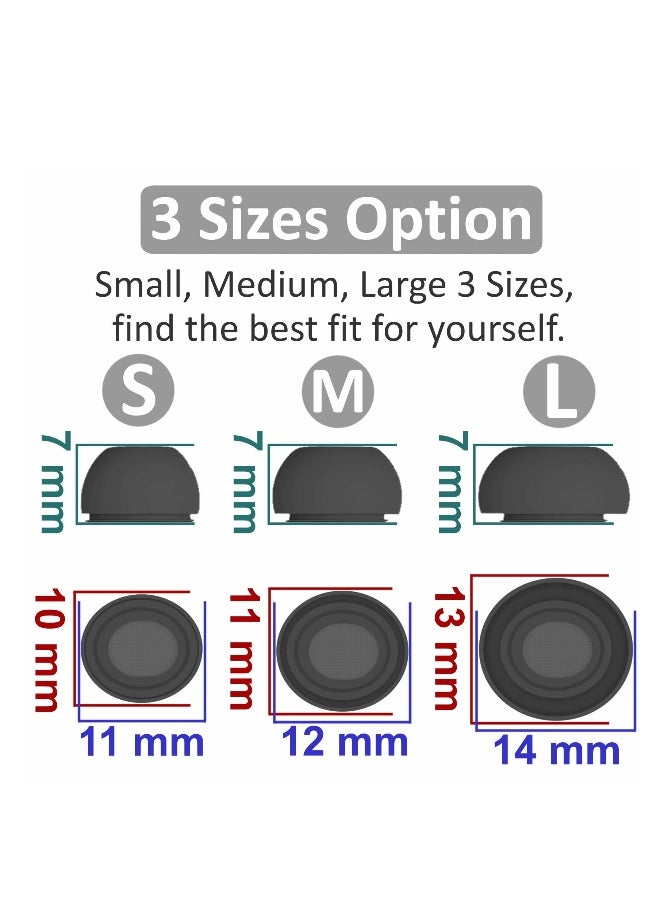 Generic - 3 Pairs Replacement Ear Buds For Air Pods Pro, Ear Tips for Air pods Pro 2 Ear Tips Buds, Small Medium Large 3 Size Silicone Rubber Eartip Earbuds Gel Cover Accessories - Image 1