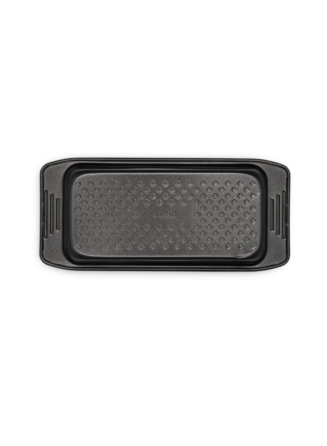 TEFAL Baking Tray | Easy Grip Rectangular Cake 12x25cm | Carbon Steel | Easy Handling | Large Handles | Non-Stick Coating | Easy Release | Easy Cleaning | Dark Grey | 2 Years Warranty | J1625345 Grey - Image 2