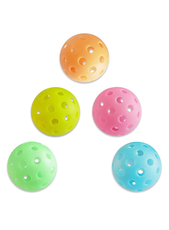 Generic 5 Pack Pickleballs Indoor Outdoor 74mm Luminous Pickle Balls  - Image 1