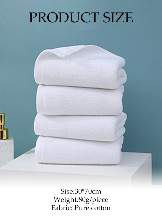 DUNISO 4 Packs Of Cotton Towels,100% Premium Cotton,Ultra Soft and Highly Absorbent,Face Towel for Home, Bathroom ,Hotel,Size 70*30cm(White) - Image 2