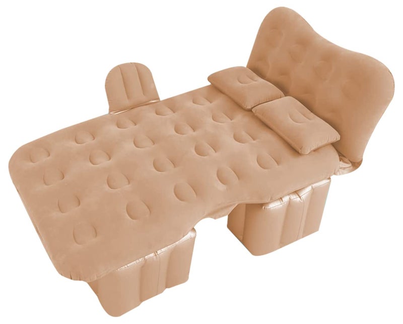 Casago M1 Multifunctional Inflatable Car Bed Mattress Universal Car Back Seat for Baby Travel Air Inflation with Two Air Pillows, Car Air Pump and Repair Kit (Beige) - Image 4