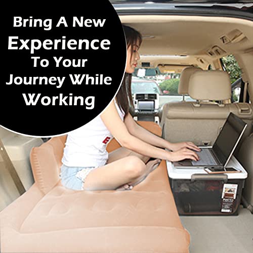 Casago M1 Multifunctional Inflatable Car Bed Mattress Universal Car Back Seat for Baby Travel Air Inflation with Two Air Pillows, Car Air Pump and Repair Kit (Beige) - Image 2