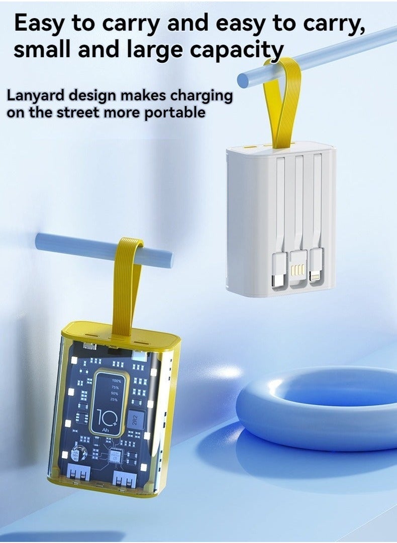 Generic - New punk style transparent mecha power bank fast charging 10000 mAh large capacity mobile power supply (white) - Image 1