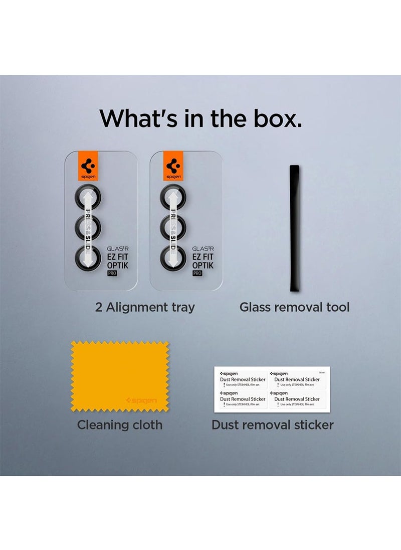 Spigen - Glastr Ez Fit Optik Pro Samsung Galaxy S24 PLUS Camera Lens Protector [2 Pack] - Black - Image 1