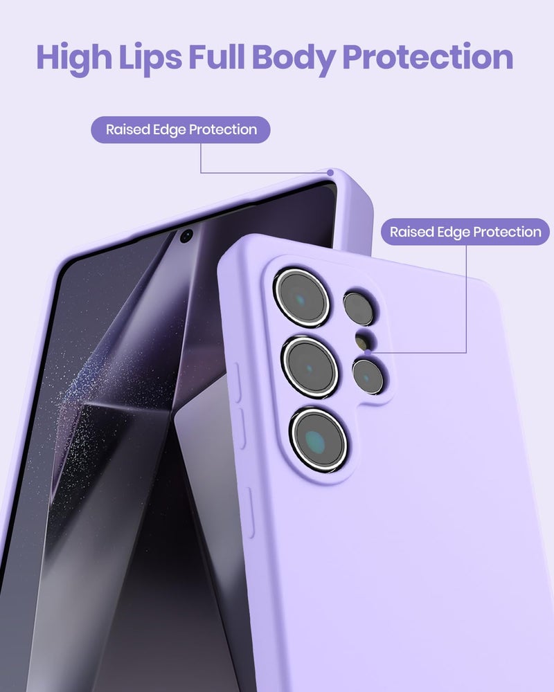 CUZMIGO Silicone Case for Samsung Galaxy S25 Ultra, Soft Slim Liquid Silicone Phone Case with Anti-Scratch Microfiber Lining, Camera Cover Protection with Cute Color Variety, Light Purple - Image 4