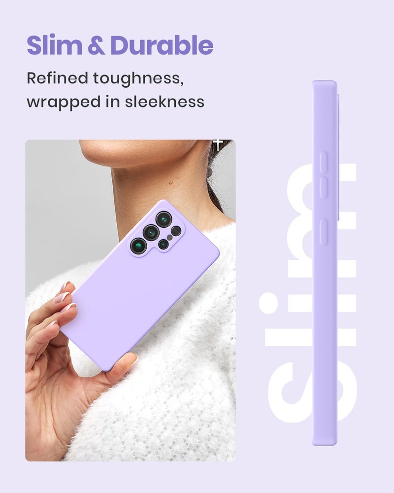 CUZMIGO Silicone Case for Samsung Galaxy S25 Ultra, Soft Slim Liquid Silicone Phone Case with Anti-Scratch Microfiber Lining, Camera Cover Protection with Cute Color Variety, Light Purple - Image 2