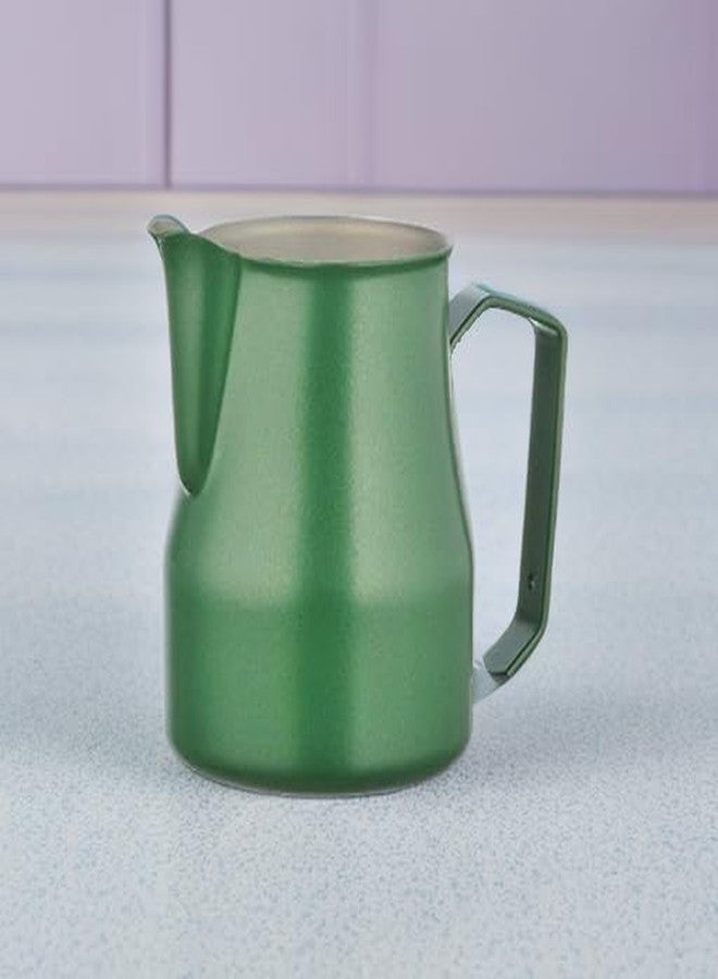 Motta Stainless Steel Professional Milk Pitcher, Green, 17 Fl. Oz - Image 2