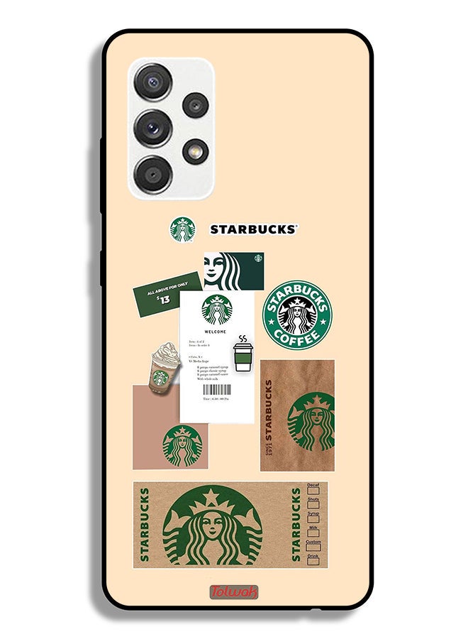 Tolwak Samsung Galaxy M32 5G Protective Case Cover Coffee Sticker - Image 1