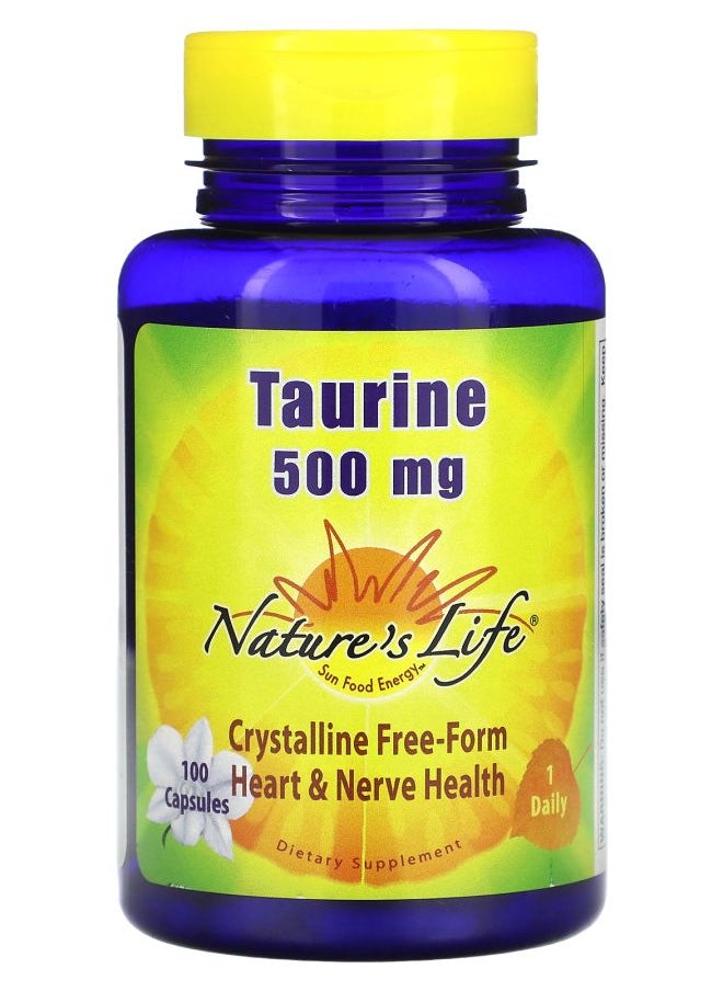 Nature's Life - Taurine 500 mg 100 Capsules - Image 1