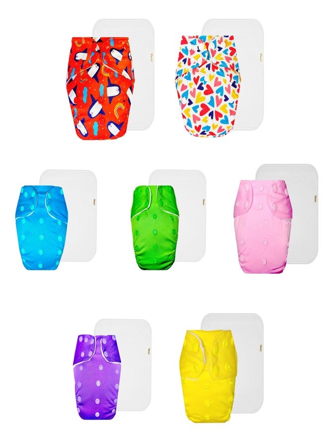 حفاضات دمبلدو القماشية الممتازة مع حشوة قطنية (عبوة من 7) | ملائمة تمامًا | مانعة للتسرب | مناسبة للسفر | مصممة من قبل الأمهات | من 3 أشهر إلى 3 سنوات | للجنسين - Image 1