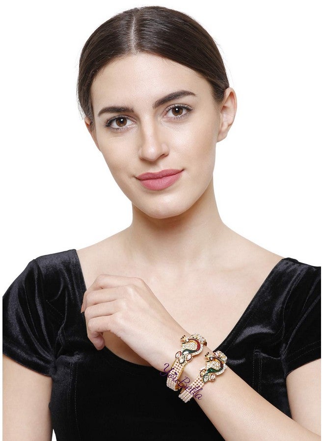 يو بيلا مجموعة أساور مطلية بالذهب التقليدي من YouBella Jewellery للفتيات والنساء - Image 5