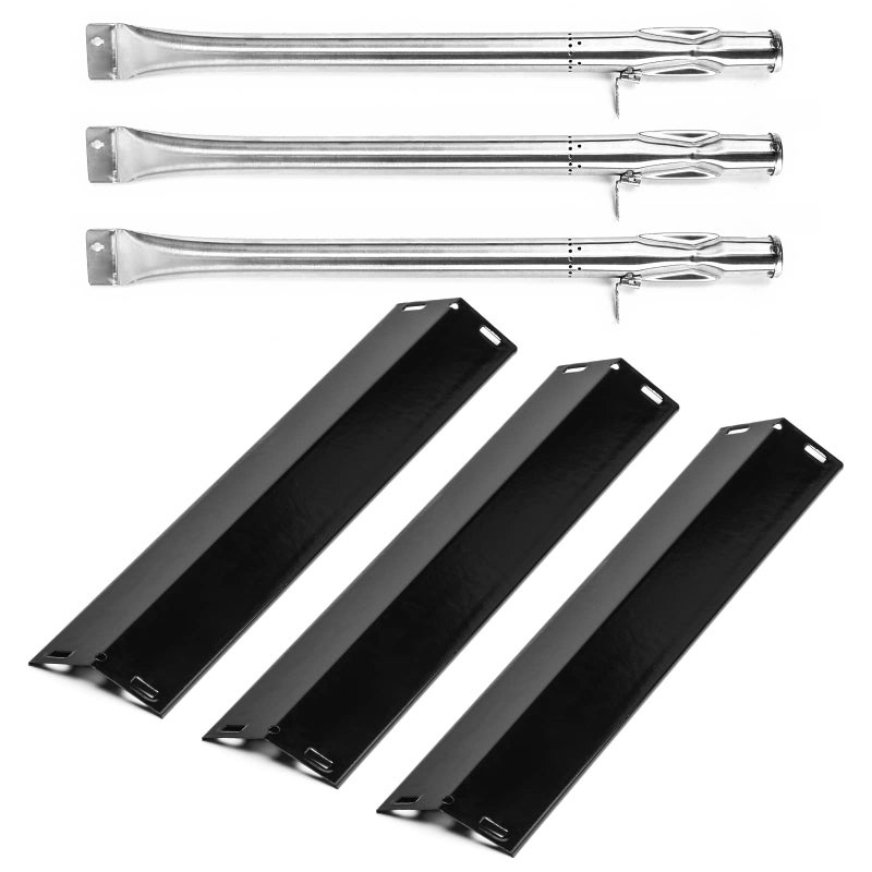 قطع غيار شواية Utheer لطراز Pit Boss Pro Series 1100 من الخشب والحبيبات الغازية مع أنبوب موقد من الفولاذ المقاوم للصدأ ودرع لوحة الحرارة - قطع غيار شواية ثقيلة